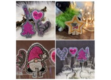 Stickserie - ITH Glasaufsätze Weihnachtswichtel & Co